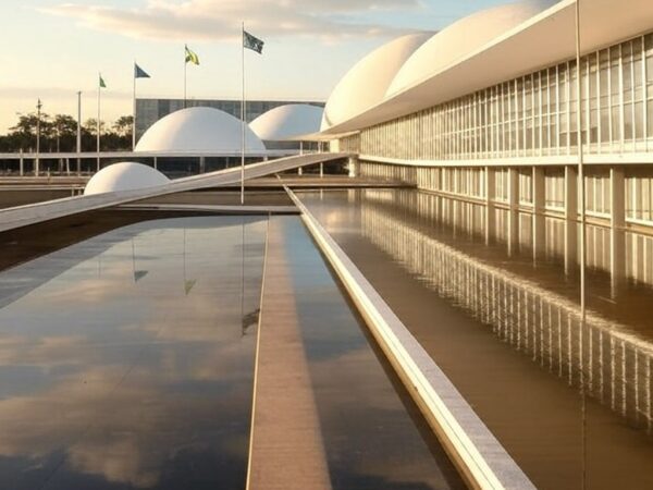 Vista do Congresso Nacional em Brasília, simbolizando candidatura ao Senado em 2026 no Brasil.