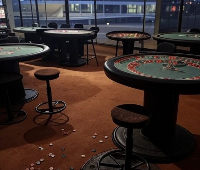 Sala de jogos de azar clandestina em Brasília, ilustrando impactos sociais e financeiros no DF.