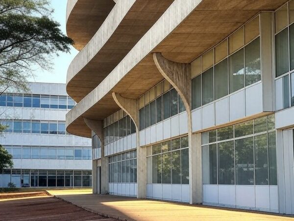 Fachada de hospital em Brasília representando cirurgia de catarata do presidente Lula.