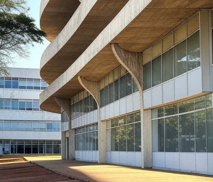 Fachada de hospital em Brasília representando cirurgia de catarata do presidente Lula.