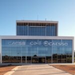Sede da Caesb em Brasília, representando divulgação de resultado de concurso público no DODF e site da Cebraspe.