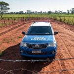 Viatura policial em fazenda no Gama após furto de 30 cabeças de gado.