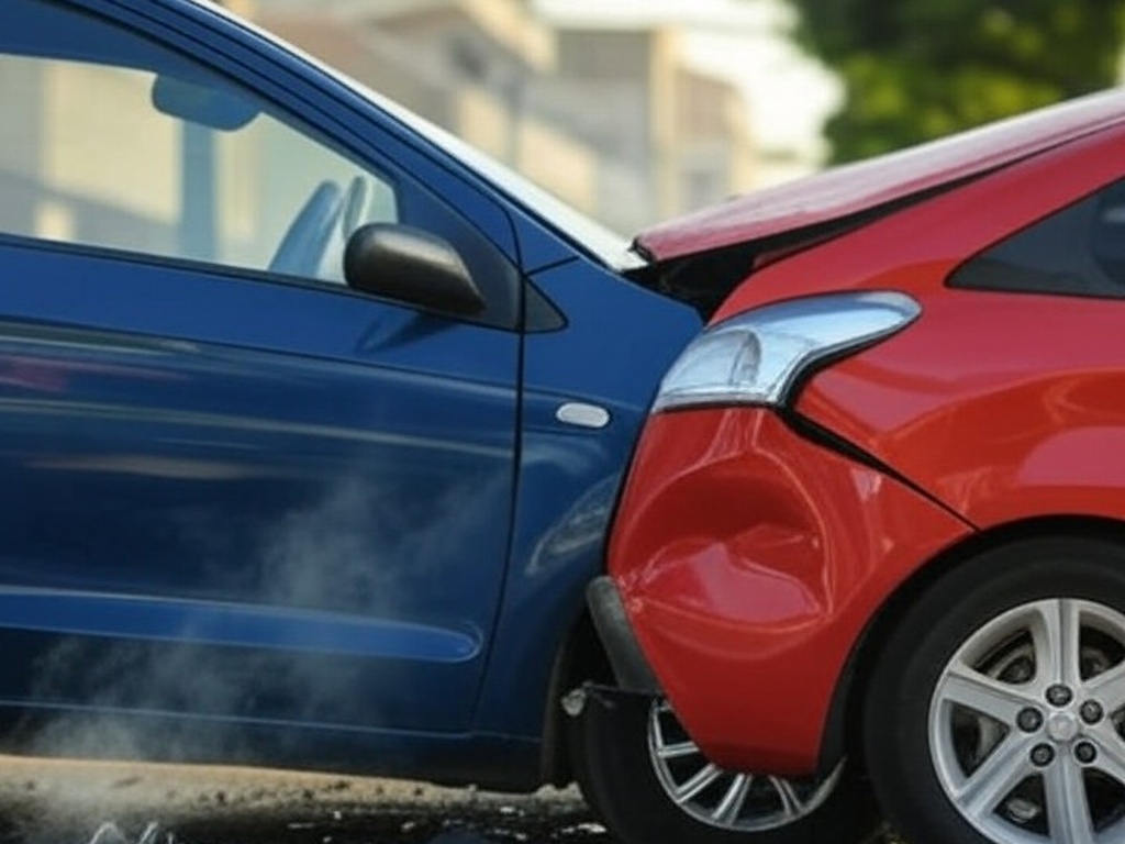 Colisão entre veículos em rua do Gama, com carros danificados e detritos, representando acidente de trânsito no Distrito Federal.