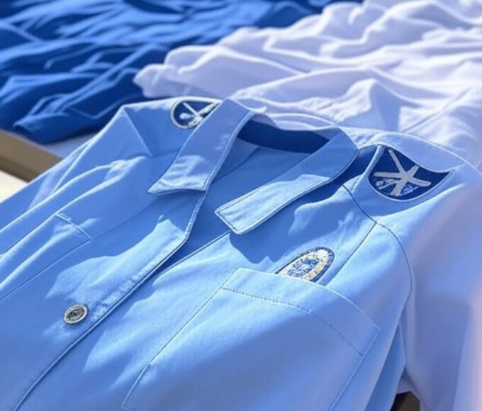 Uniformes novos de agentes de saúde em centro no DF, facilitando identificação em Santa Maria e Gama.