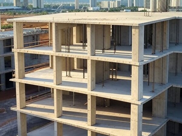 Obra de construção da UPA no Guará em fase de concretagem, com investimento de R$ 17,2 milhões.