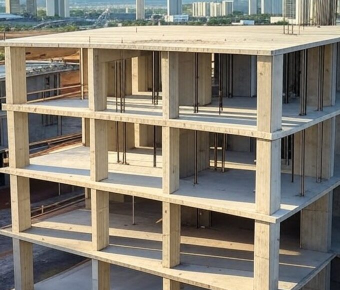 Obra de construção da UPA no Guará em fase de concretagem, com investimento de R$ 17,2 milhões.