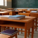 Sala de aula em Ceilândia com materiais de estudo para Enem, impulsionando notas de jovens de baixa renda no cursinho Aprova.