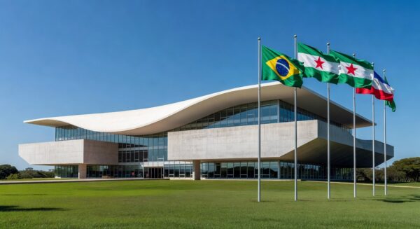 Edifício do TJDFT em Brasília representando a 32ª Semana da Justiça pela Paz em Casa contra violência à mulher.