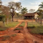 Chácara rural em Novo Gama, Goiás, local de resgate de onça-parda que morreu e passa por necropsia.