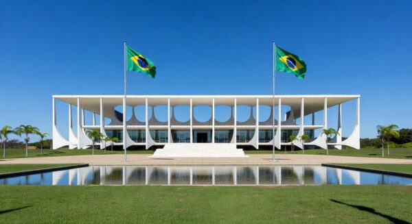 Edifício do STF em Brasília com documentos simbolizando rejeição de pedido para CPI do Banco Master por erro processual.