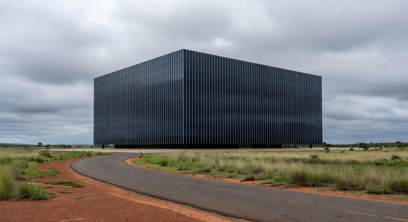 Rua deserta em Brasília à noite com fita de isolamento policial, evocando mistério em caso de morte de advogado.