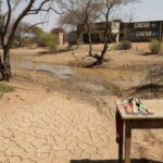 Nascente seca no DF durante crise hídrica, simbolizando o Dia da Água e entrega de Medalha Mérito pela Caesb.
