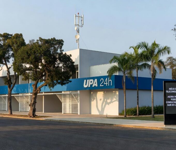 Fachada da UPA de Brazlândia no DF, iniciando teleconsultas como a 10ª unidade.