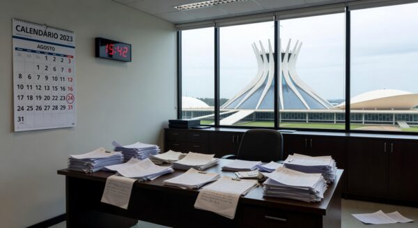 Edifício do Banco de Brasília em Brasília, representando atraso em balanço financeiro e possíveis sanções do Banco Central.