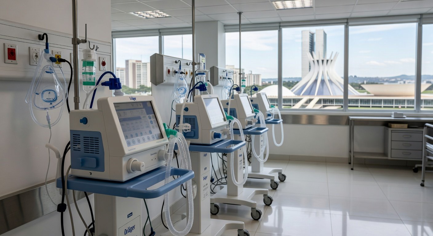 Hospital moderno em Brasília representando selo Jade em cuidados respiratórios.