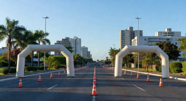 Rua no Gama, DF, preparada para a etapa do Sesc+Corridas com percursos de 5 km e 10 km em 24 de maio.