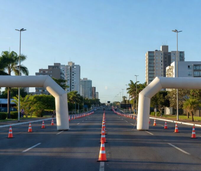 Rua no Gama, DF, preparada para a etapa do Sesc+Corridas com percursos de 5 km e 10 km em 24 de maio.
