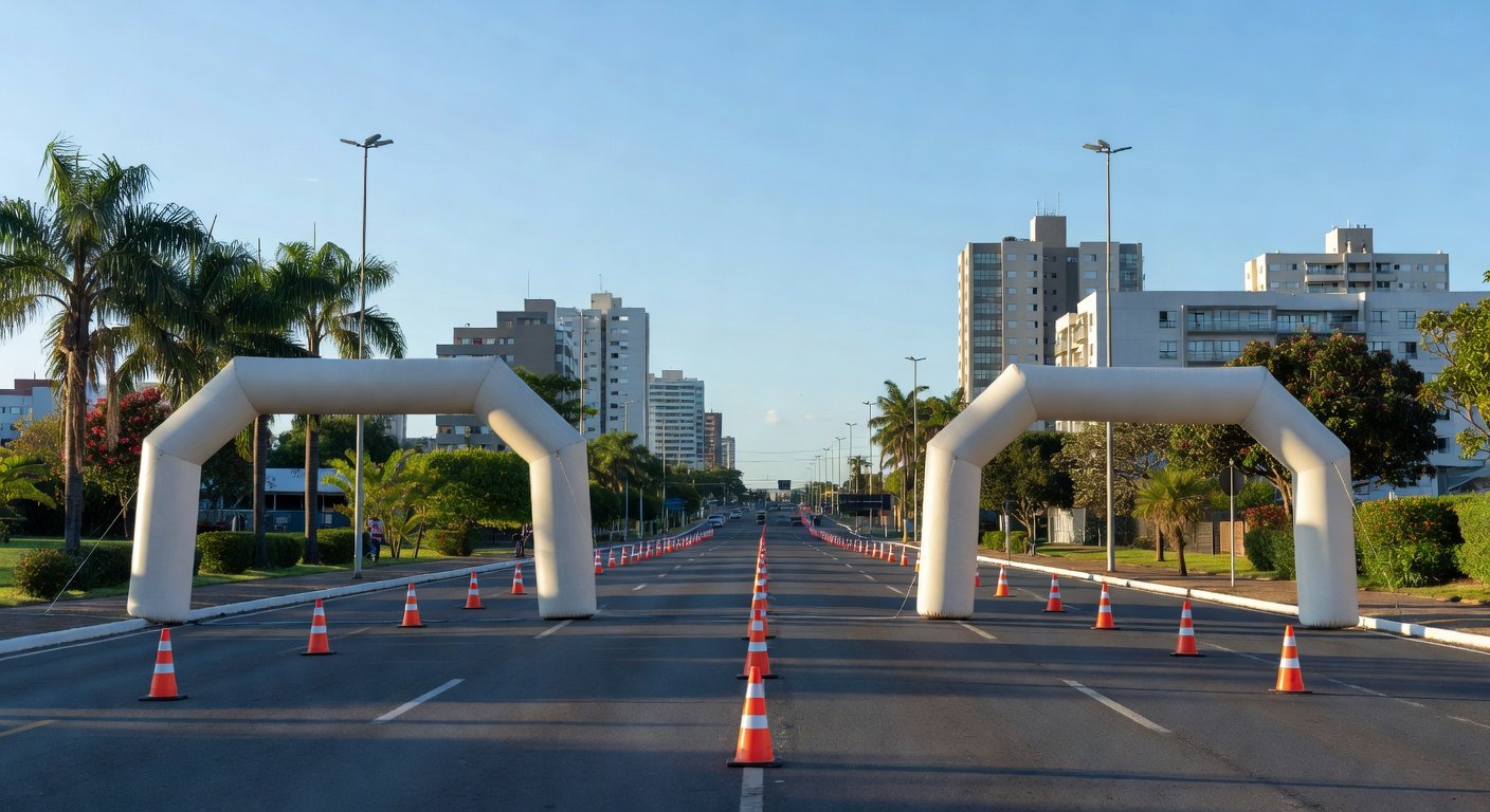 Rua no Gama, DF, preparada para a etapa do Sesc+Corridas com percursos de 5 km e 10 km em 24 de maio.