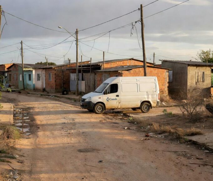 Van itinerante da Caesb em Brasília para atendimento no DF