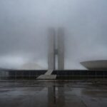 Frio intenso em Brasília no fim de semana de maio, vista da Esplanada dos Ministérios