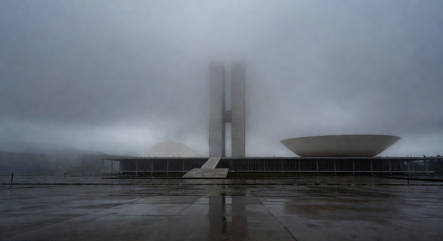 Frio intenso em Brasília no fim de semana de maio, vista da Esplanada dos Ministérios