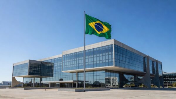 Fachada do Banco de Brasília representando reestruturação financeira
