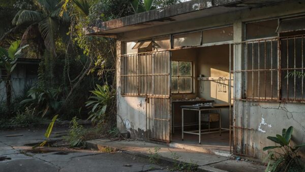 Corredor de hospital público brasileiro evidenciando a crise do SUS