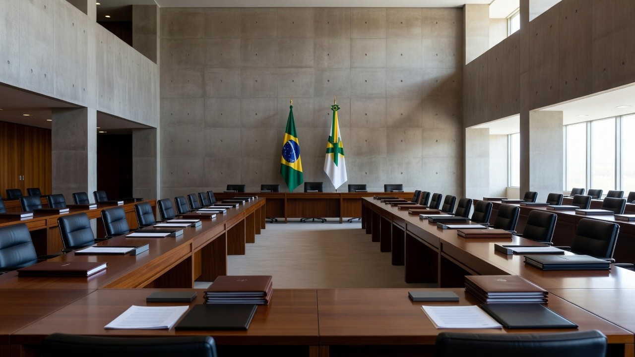 Sala de reuniões no Congresso Nacional em Brasília representando frente ampla do PSB no DF