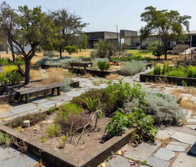 Jardim terapêutico em Brasília com plantas e caminhos, lei sancionada sem regulamentação