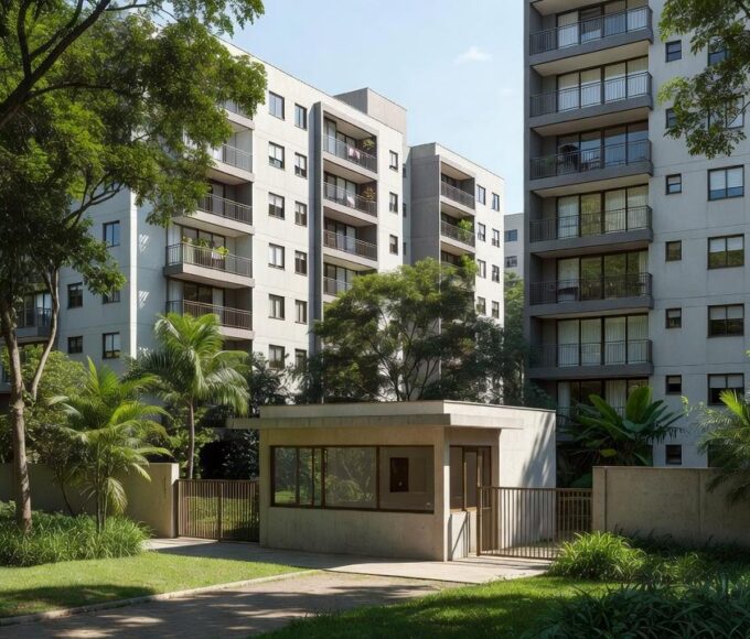 Condomínio residencial no Gama, Brasília, local onde casal foi encontrado morto