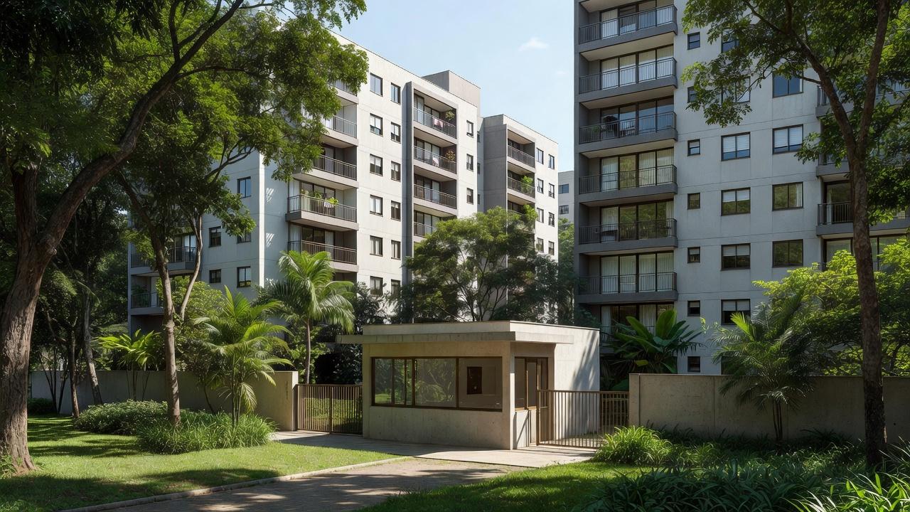 Condomínio residencial no Gama, Brasília, local onde casal foi encontrado morto