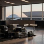 Drive-in resgatado em Brasília com skyline da capital ao fundo