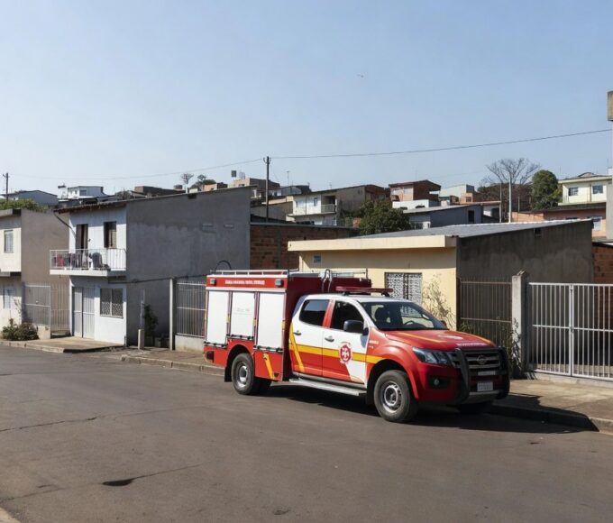 Viatura do CBMDF no Gama após atendimento de emergência
