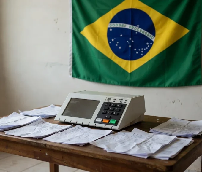 Urna eletrônica e documentos simbolizando manifesto por representatividade nas eleições de 2026