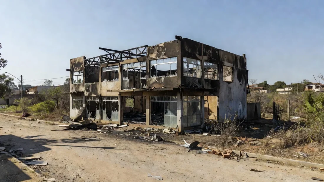 Comércio incendiado em Planaltina após crime de incêndio