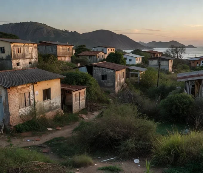 Assentamento Nova Jerusalém com casas rurais em área verde representando insegurança jurídica