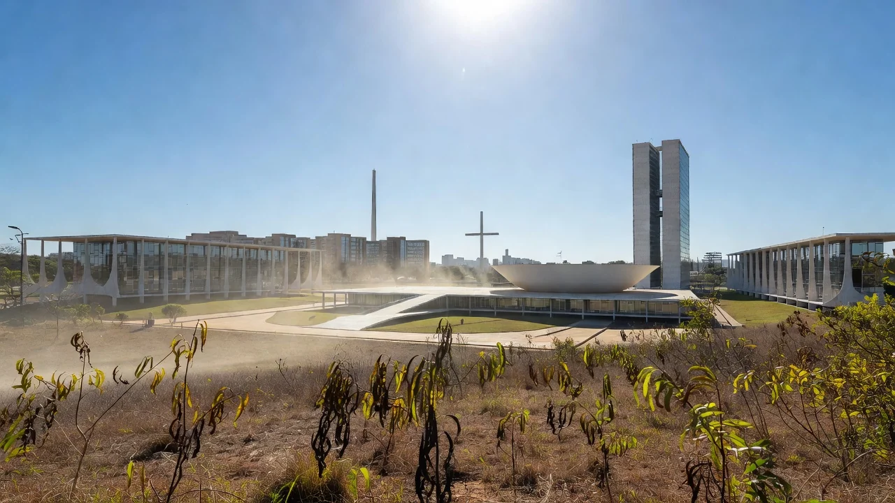 Foto: jornal de Brasília – Temômetros do Setor de Rádio e TV, na Asa Sul, chegaram a marcar 45°C nesta segunda