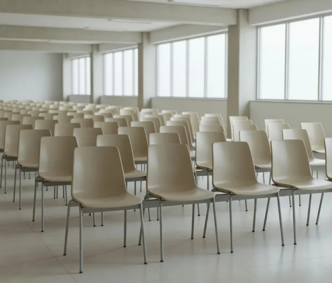 Sala de espera vazia em hospital psiquiátrico do DF representando fila de 11,4 mil pacientes