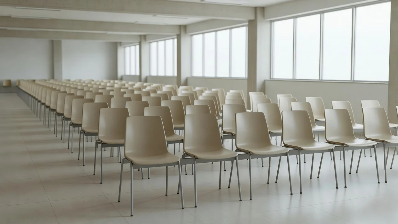 Sala de espera vazia em hospital psiquiátrico do DF representando fila de 11,4 mil pacientes