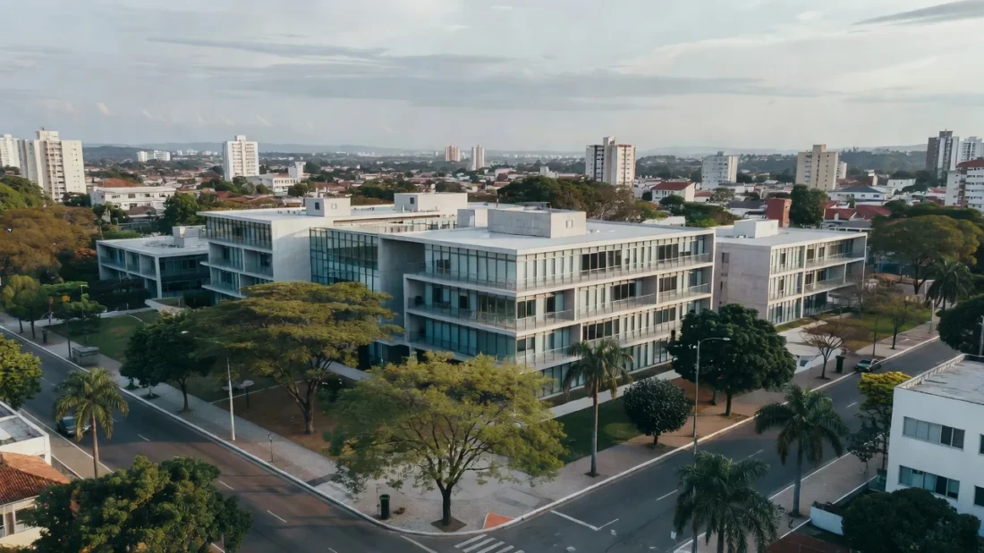 Centro de saúde especializado para idosos em paisagem urbana do sul do Brasil