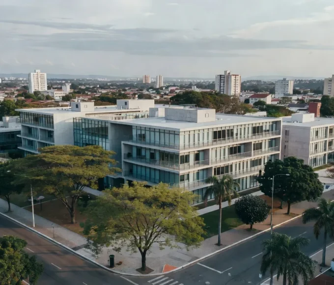Centro de saúde especializado para idosos em paisagem urbana do sul do Brasil