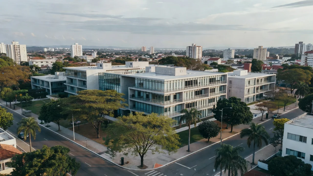 Centro de saúde especializado para idosos em paisagem urbana do sul do Brasil