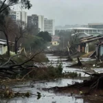Estragos causados por temporal de 84 km/h em área urbana de Brasília