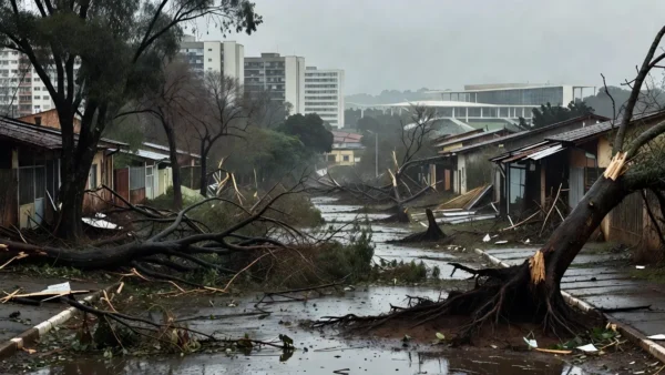 Estragos causados por temporal de 84 km/h em área urbana de Brasília