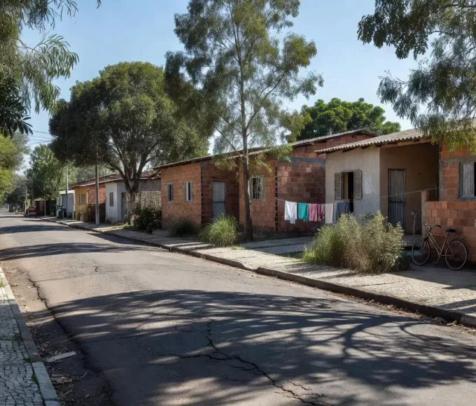 Paisagem urbana de estacionamento em Vicente Pires, DF