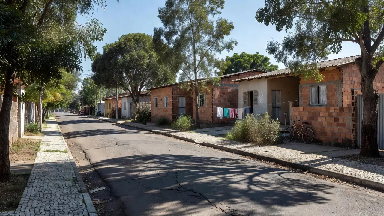 Paisagem urbana de estacionamento em Vicente Pires, DF