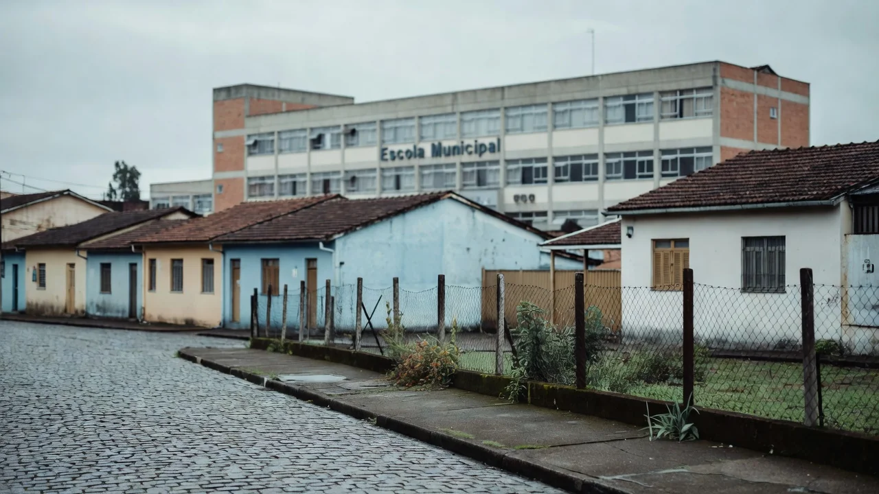 Alunos franceses protestam em Saint-Denis, próximo a Paris. No cartaz, "Escola de Ensino Médio Bartho enfurecida: mais recursos e menos miséria." — Foto: Abdul Saboor/Reuters